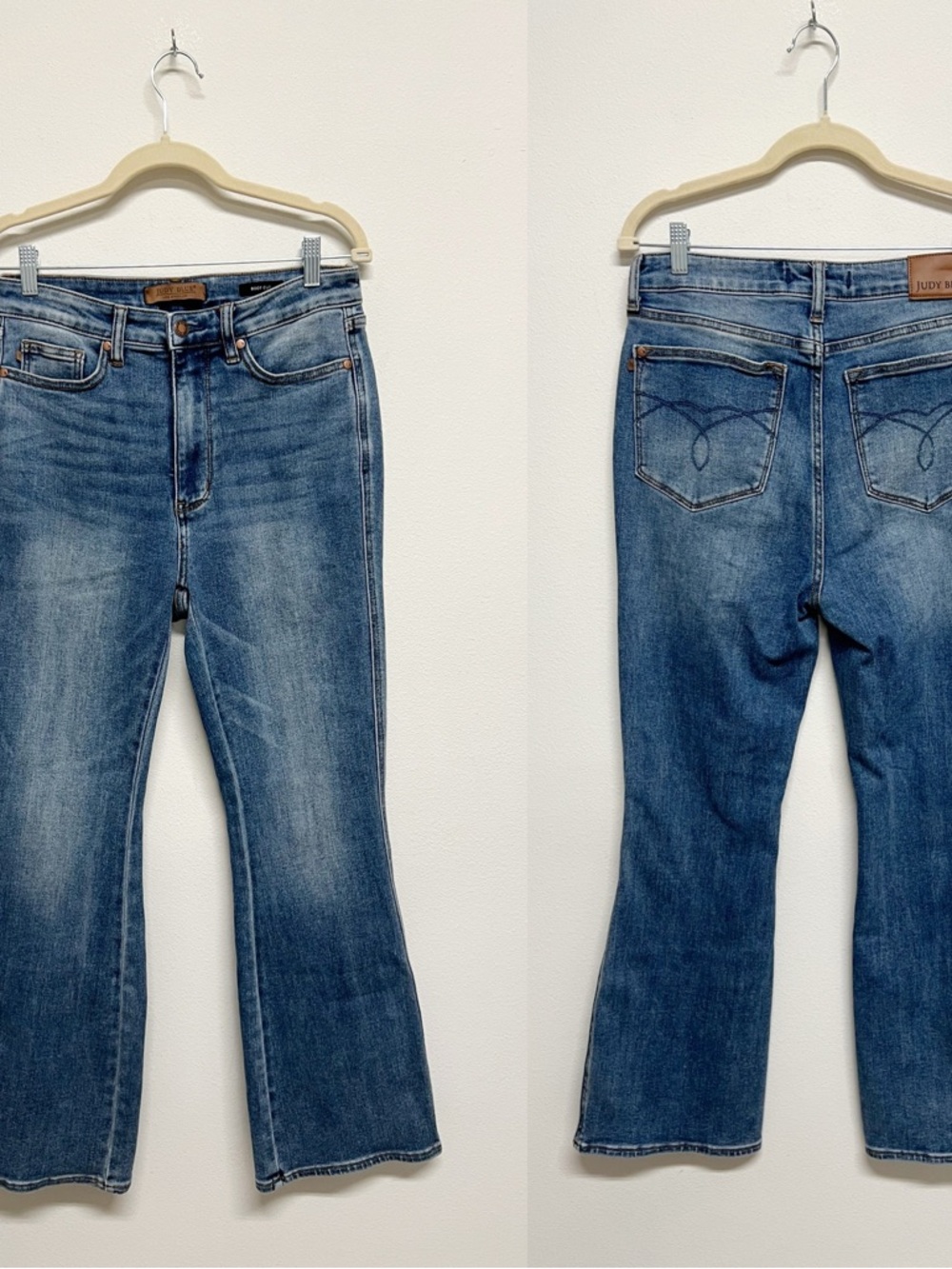 Judy Blue Womens Darker Medium Wash Boot Cut High Denim Jeans Size 30 Short